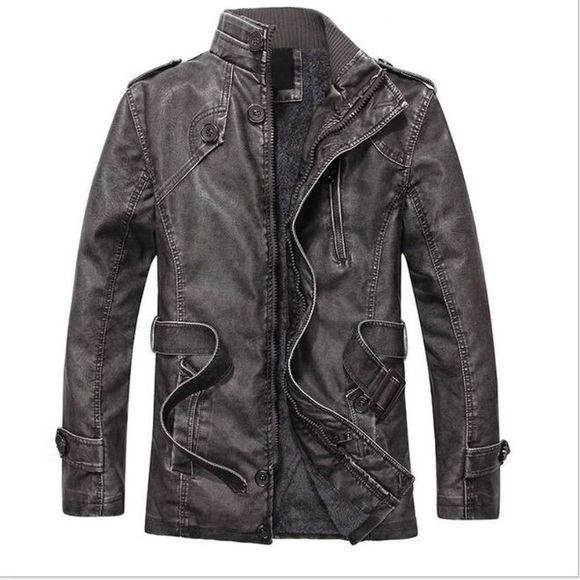 Other - NWOT Faux fur lined metallic leather trench